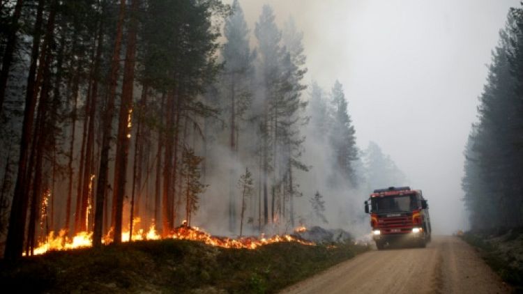 Incendies de forêt à Karbole, le 15 juillet 2018 en Suède