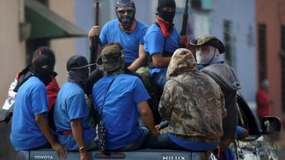 Des paramilitaires dans la ville de Masaya, le 18 juillet 2018 Des paramilitaires dans la ville de Masaya, le 18 juillet 2018