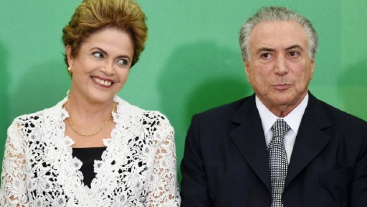Dilma Rousseff et Michel Temer à Brasilia, le 5 octobre 2015
