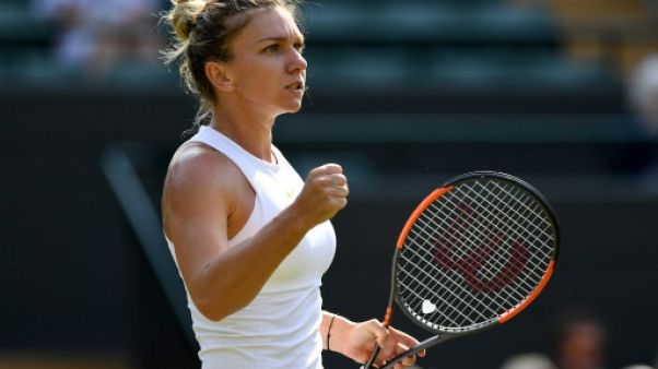 La Roumaine Simona Halep lors de Wimbledon, le 15 juillet 2018 La Roumaine Simona Halep lors de Wimbledon, le 15 juillet 2018