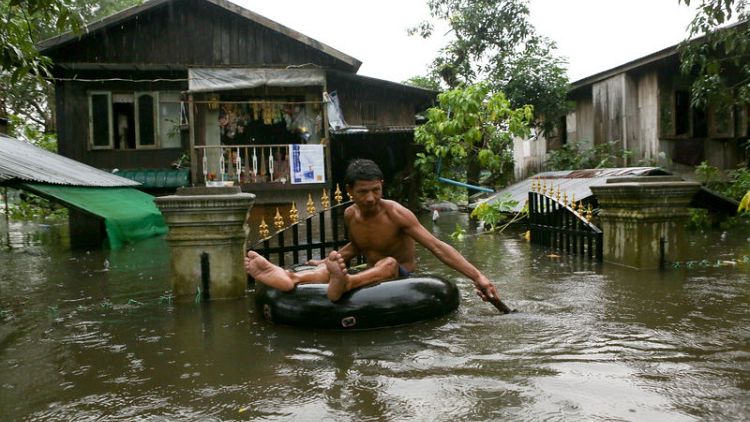 Myanmar floods force more than 100,000 to flee homes