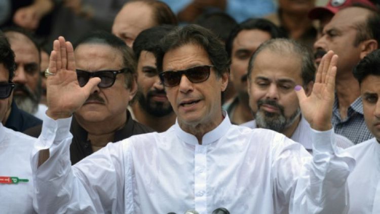 L'ex-champion de cricket Imran Khan à Islamabad, le 25 juillet 2018