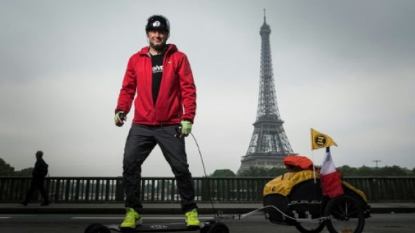 Fabrice Gropaiz boucle la première étape de son tour du monde en skate électrique Fabrice Gropaiz boucle la première étape de son tour du monde en skate électrique