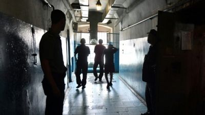 Dans un couloir de la prison Loukianivska à Kiev, le 6 juillet 2018 Dans un couloir de la prison Loukianivska à Kiev, le 6 juillet 2018