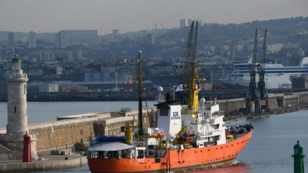 L'Aquarius arrive dans le port de Marseille le 29 juin 2018 L'Aquarius arrive dans le port de Marseille le 29 juin 2018