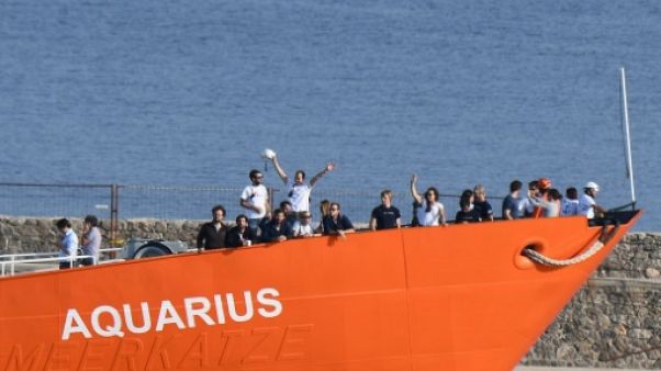 L'Aquarius le 29 juin 2018 à Marseille L'Aquarius le 29 juin 2018 à Marseille