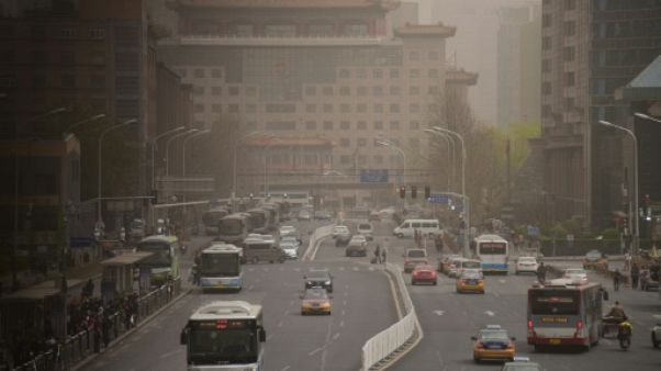 Dans une rue de Pékin, le 28 mars 2018 Dans une rue de Pékin, le 28 mars 2018