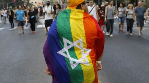 Un participant à la Gay Pride à Jérusalem le 2 août 2018 Un participant à la Gay Pride à Jérusalem le 2 août 2018
