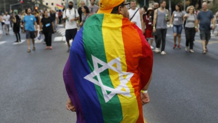Un participant à la Gay Pride à Jérusalem le 2 août 2018