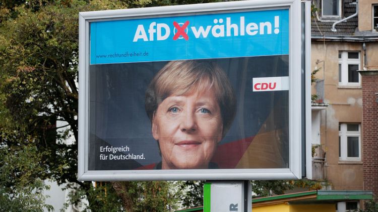 Support for Merkel's bloc hits record low, AfD at new high - poll
