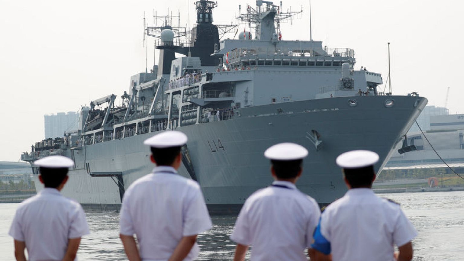 British amphibious assault ship lands Marines in Tokyo