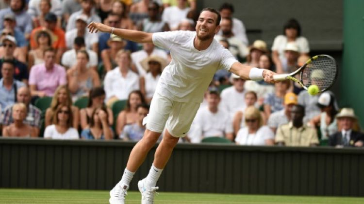 Le Français Adrian Mannarino à Wimbledon, le 9 juillet 2018 