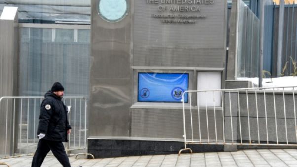 L'ambassade des Etats-Unis à Moscou, le 2 avril 2018 L'ambassade des Etats-Unis à Moscou, le 2 avril 2018