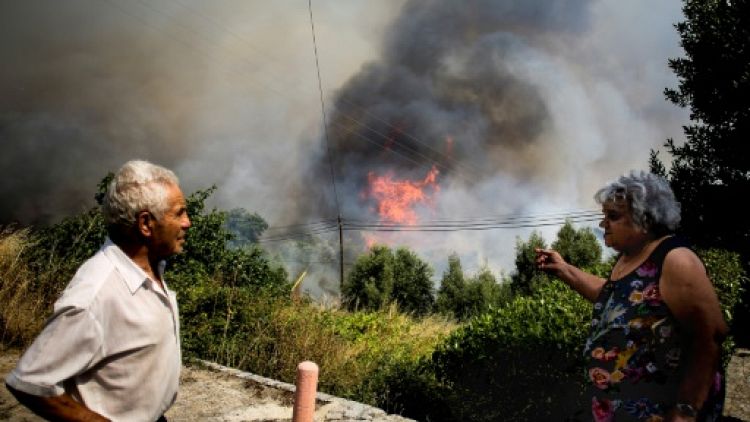 Progression de feu à Monchique, dans le sud du Portugal, le 7 août 2018 