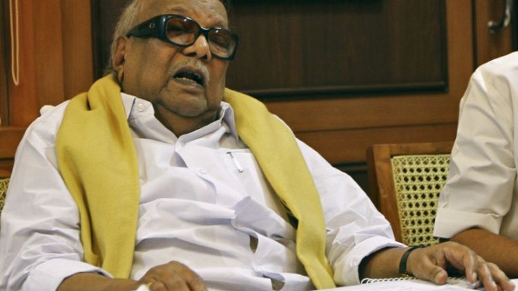 Veteran south Indian leader Karunanidhi dies at 94 - hospital authorities