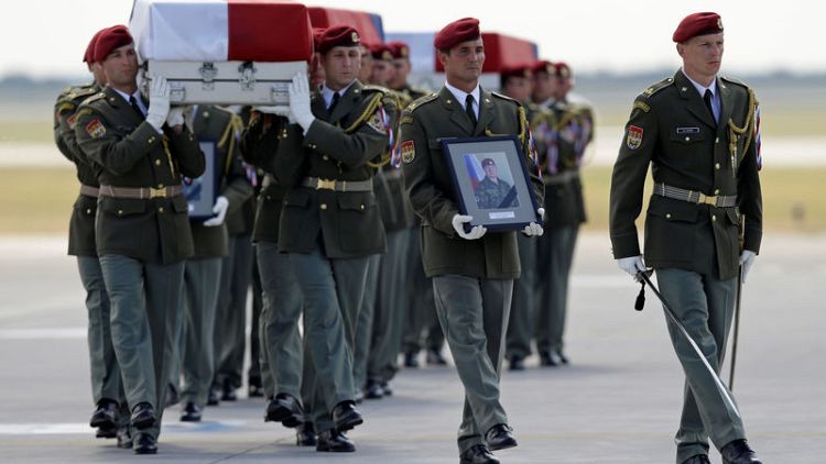 Czech plane returns bodies of soldiers killed in Afghanistan to Prague
