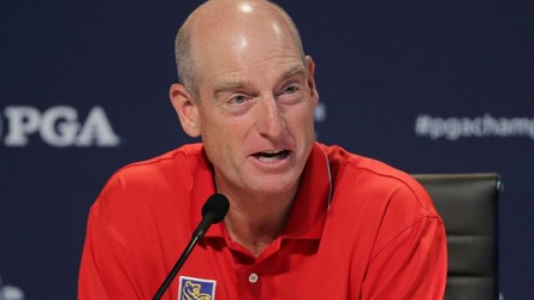 Jim Furyk en conférence de presse à Saint-Louis (Missouri) le 8 aout 2018 Jim Furyk en conférence de presse à Saint-Louis (Missouri) le 8 aout 2018