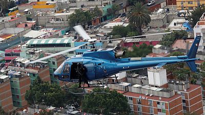 Police choppers thump over Mexico City as drug crime rises