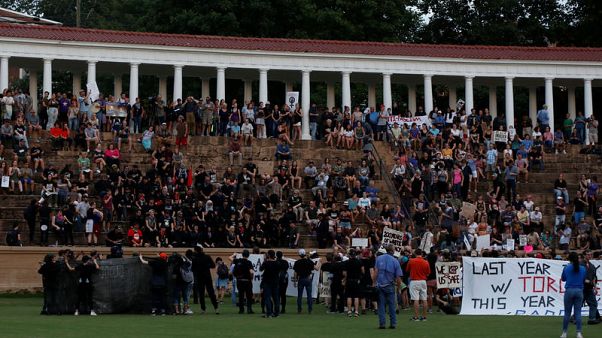 Hundreds take to Charlottesville streets a year after far-right rally Hundreds take to Charlottesville streets a year after far-right rally