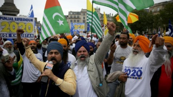 Manifestation de Sikhs à Londres pour l'indépendance du Pendjab Manifestation de Sikhs à Londres pour l'indépendance du Pendjab