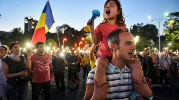 Manifestation antigouvernementale à Bucarest, le 12 août 2018 en Roumanie Manifestation antigouvernementale à Bucarest, le 12 août 2018 en Roumanie