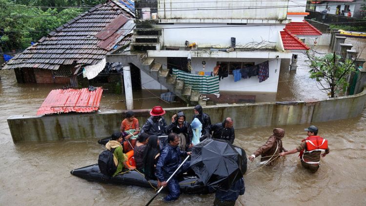 مقتل 43 في ولاية كيرالا الهندية في أسوأ فيضانات تشهدها منذ مئة عام