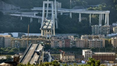 Le pont Morandi effondré à Gênes, le 15 août 2018