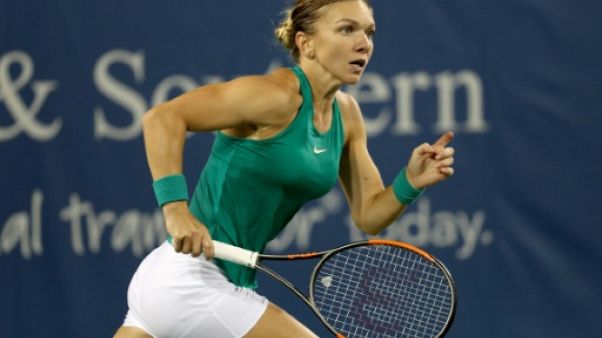 La Roumaine Simona Halep lors du tournoi de Cincinnati, le 15 août 2018 La Roumaine Simona Halep lors du tournoi de Cincinnati, le 15 août 2018