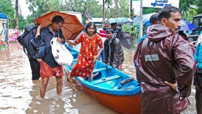 Opérations de secours dans le Kerala, le 16 août 2018