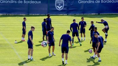 Les Girondins de Bordeaux à l'entraînement, le 17 août 2018 au Haillan