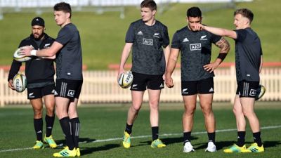 Les joueurs néo-zélandais à l'entraînement, le 17 août 2018 à Sydney