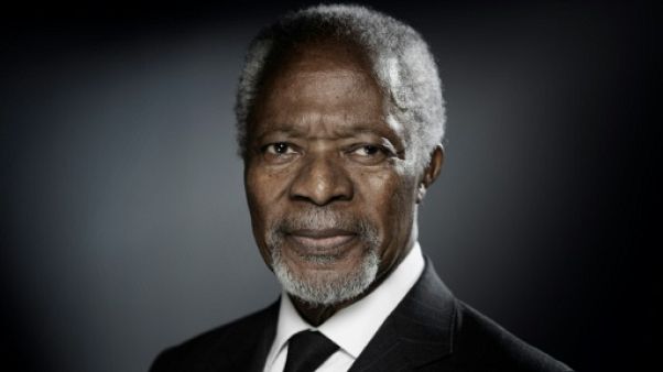 L'ancien secrétaire général de l'ONU Kofi Annan à Paris le 11 décembre 2017 L'ancien secrétaire général de l'ONU Kofi Annan à Paris le 11 décembre 2017