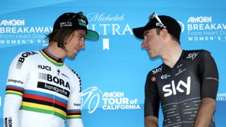 Peter Sagan 2e du Tour de Californie et Elia Viviani 3e le 14 mai 2017