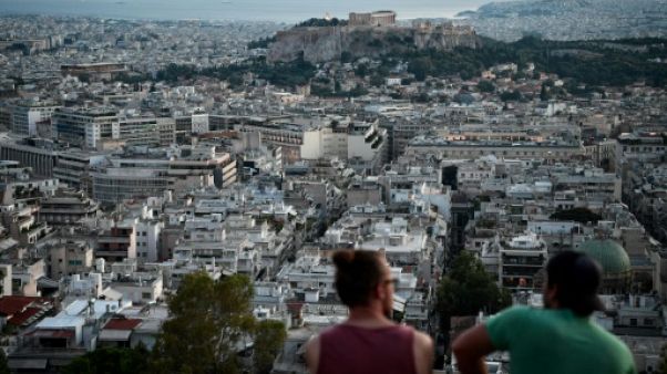 Vue depuis une colline d'Athènes, le 8 août 2018 Vue depuis une colline d'Athènes, le 8 août 2018