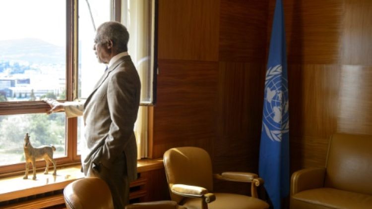 Kofi Annan, dans son bureau à Genève, en Suisse, le 20 juillet 2012