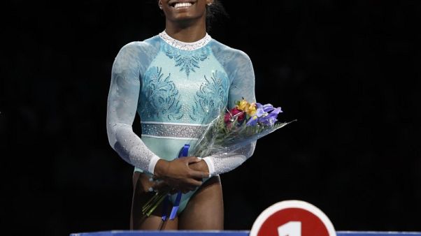 Biles wins fifth all-around title at U.S. Champs Biles wins fifth all-around title at U.S. Champs