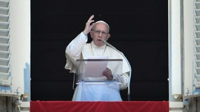 Le pape François lors de la prière de l'angelus le 19 août 2018 au Vatican