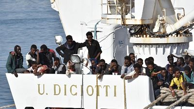 Nave Diciotti arrivata in porto Catania
