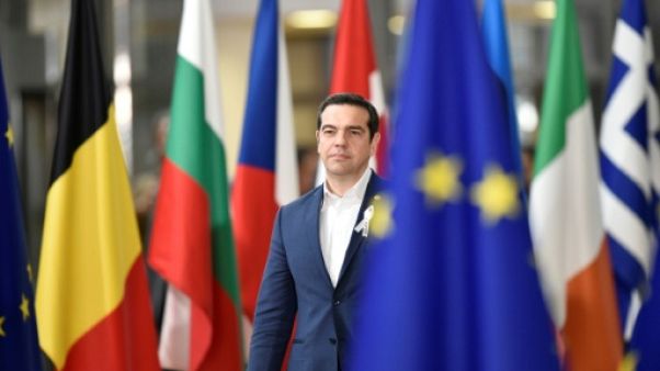 Le Premier ministre grec Alexis Tsipras à Bruxelles, le 22 mars 2018 Le Premier ministre grec Alexis Tsipras à Bruxelles, le 22 mars 2018