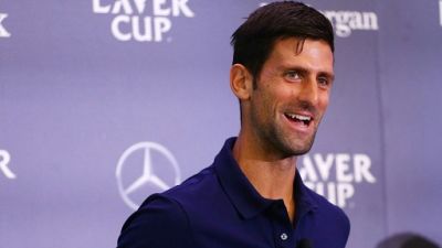 Novak Djokovic lors de la Laver Cup le 21 août 2018 à New York