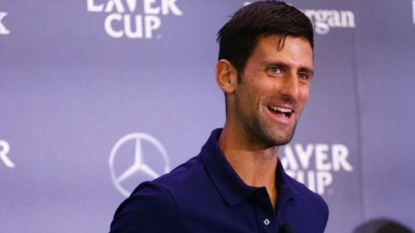 Novak Djokovic lors de la Laver Cup le 21 août 2018 à New York Novak Djokovic lors de la Laver Cup le 21 août 2018 à New York