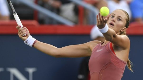 Kristina Mladenovic, lors de la Coupe Rogers, à Montréal, le 7 août 2018 Kristina Mladenovic, lors de la Coupe Rogers, à Montréal, le 7 août 2018