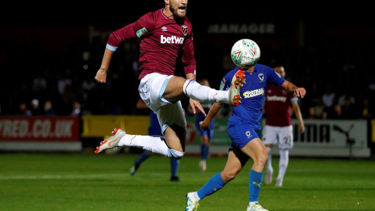 West Ham survive League Cup scare, Cardiff knocked out