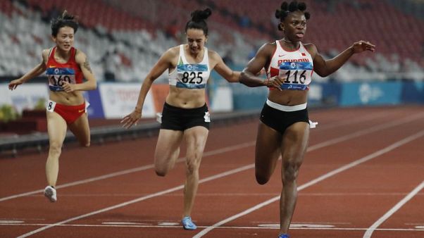 Bahrain's Odiong adds relay gold to sprint double in Jakarta Bahrain's Odiong adds relay gold to sprint double in Jakarta
