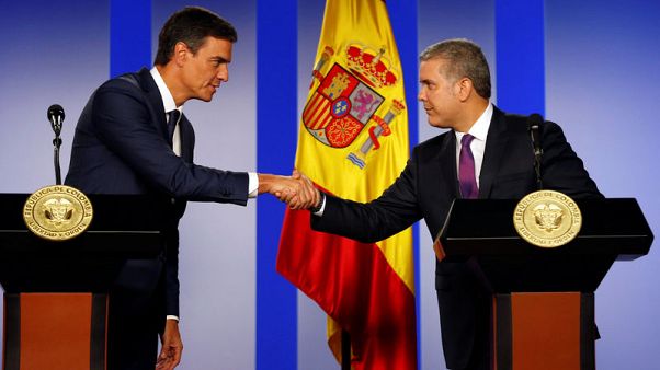Spain's Sanchez offers Colombia help to reach peace with ELN rebels Spain's Sanchez offers Colombia help to reach peace with ELN rebels