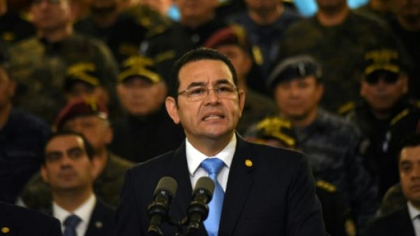 Le président guatemaltèque Jimmy Morales, le 31 août 2018 à Guatemala Le président guatemaltèque Jimmy Morales, le 31 août 2018 à Guatemala