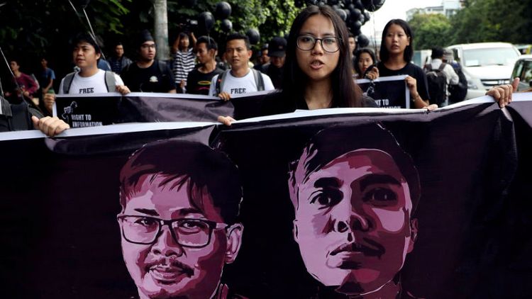 Demonstrators call on Myanmar to release Reuters journalists