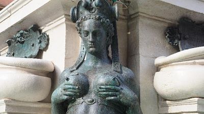Nudo in fontana a Bologna, multato