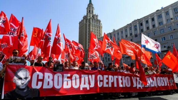 Manifestation contre la réforme des retraites à Moscou, le 2 septembre 2018 Manifestation contre la réforme des retraites à Moscou, le 2 septembre 2018