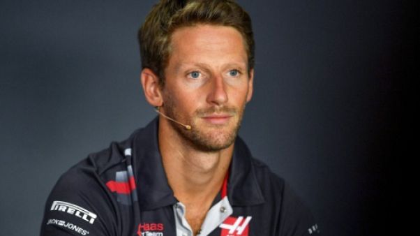 Romain Grosjean en conférence de presse à Monza le 30 août 2018 Romain Grosjean en conférence de presse à Monza le 30 août 2018
